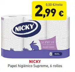 Hiperber NICKY Papel higiénico Supreme, 6 rollos oferta