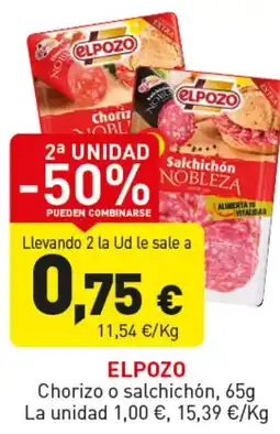 Hiperber ELPOZO Chorizo o salchichón oferta