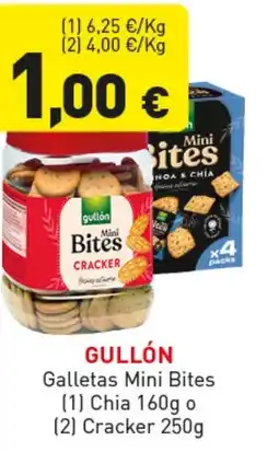 Hiperber GULLÓN Galletas Mini Bites Chia o Cracker oferta