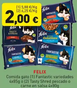 Hiperber FELIX Comida gato Fantastic variedades o Tasty Shred pescado o carne en salsa oferta