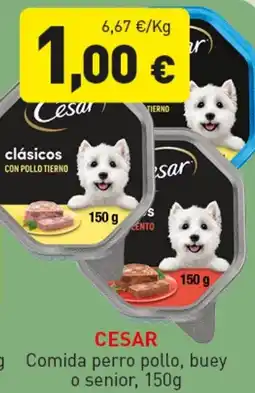 Hiperber CESAR Comida perro pollo, buey o senior oferta