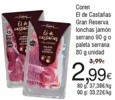 FROIZ Gran reserva - coren el de castañas lonchas jamón serrano o paleta serrana oferta