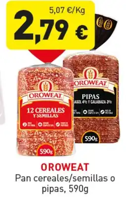 Hiperber OROWEAT Pan cereales/semillas o pipas oferta