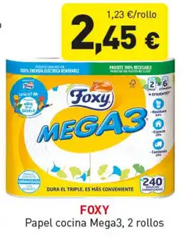 Hiperber FOXY Papel cocina Mega3, 2 rollos oferta
