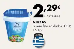 Supermercados Lupa NIKZAS Queso feta en dados D.O.P, oferta