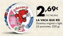 Supermercados Lupa LA VACA QUE RÍE Quesitos original o light, 16 porciones oferta