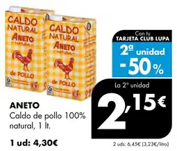 Supermercados Lupa ANETO Caldo de pollo 100% natural oferta