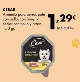 Supermercados Lupa CESAR Alimento para perros paté con pollo, con buey o senior con pollo y arroz oferta