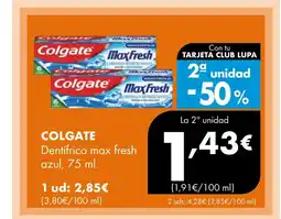 Supermercados Lupa COLGATE Dentifrico max fresh azul oferta