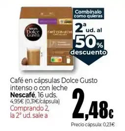 Unide Supermercados NESCAFE Café en cápsulas Dolce Gusto intenso o con leche oferta