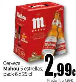 Unide Supermercados MAHOU Cerveza 5 estrellas oferta