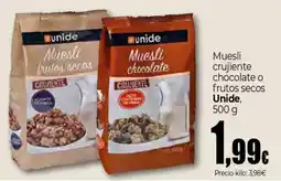 Unide Supermercados UNIDE Muesli crujiente chocolate o frutos secos oferta