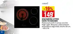 Bricoking CATA Encimera vitro td 6003bk oferta