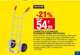 Bricoking KREATOR Carretilla almacen plegable krt670302 oferta
