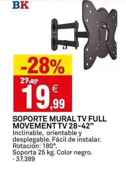 Bricoking Soporte mural tv full movement tv 28-42" oferta