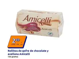 Action Rollitos de gofre de chocolate y avellana Amicelli oferta