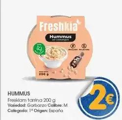 Origen - hummus freshkia tarrina