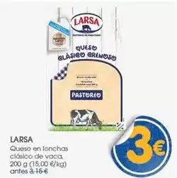 Supermercados Plaza Larsa - queso en lonchas clasico de vaca oferta