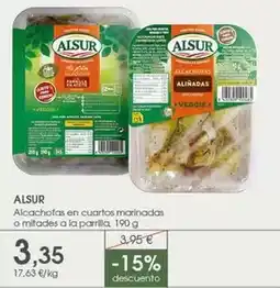 Supermercados Plaza Alsur - alcachofas en cuartos marinadas o mitades a la parrilla oferta