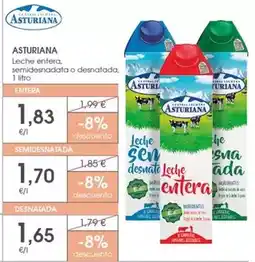 Supermercados Plaza La asturiana - leche entera, semidesnatada o desnatada oferta