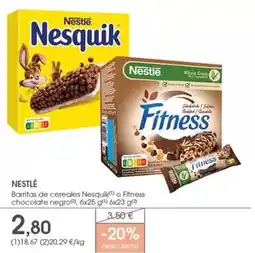 Supermercados Plaza Nestlé - barritas de cereales nesquik o fitness chocolate negro oferta