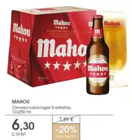 Supermercados Plaza Mahou - cerveza rubia lager 5 estrellas oferta