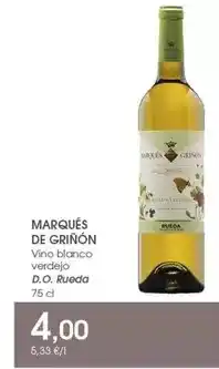Supermercados Plaza Marqués de griñon - vino blanco verdejo d.o. rueda oferta
