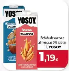 Spar Tenerife Yosoy - bebida de avena o almendras 0% azucar oferta
