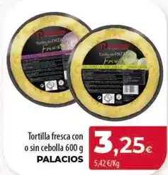Spar Tenerife Palacios - tortilla fresca con o sin cebolla oferta