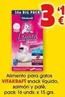 TOP Cash & Carry Vitakraft - alimento para gatos snack líquido, salmón y paté oferta