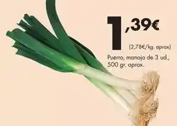 Supermercados Lupa Puerro, manojo de 3 ud oferta