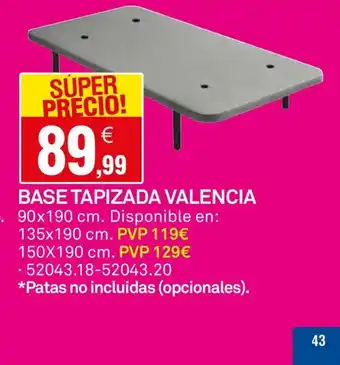 Bricoking Base tapizada valencia oferta