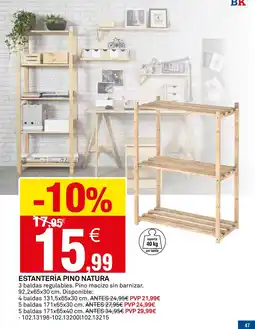 Bricoking Estantería pino natura oferta