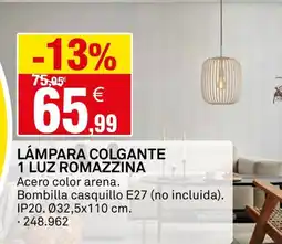 Bricoking Lámpara colgante 1 luz romazzina oferta