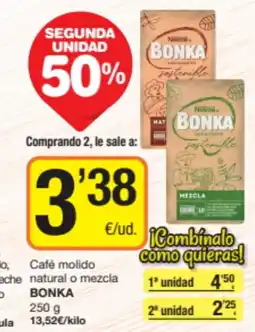 Economy Cash BONKA Café molido natural o mezcla oferta