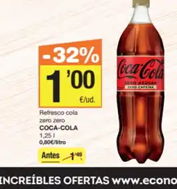 Economy Cash COCA-COLA Refresco cola zero zero oferta