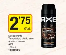 Economy Cash AXE Desodorante Temptation, black, aero apollo o marine oferta