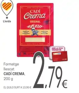 Valvi Supermercats CADÍ CREMA Formatge llescat oferta