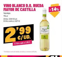 AhorraMas MAYOR DE CASTILLA Vino blanco d.o. rueda oferta