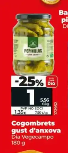 Maxi Dia DIA VEGCAMPO Cogombrets gust d'anxova oferta