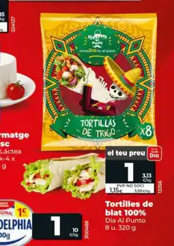 Maxi Dia DIA AL PUNTO Tortilles de blat 100% oferta