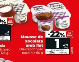 Maxi Dia DIA CAPRICHOSO Mousse de xocolata amb llet oferta