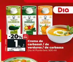 Maxi Dia DIA AL PUNTO Crema de carbassó / de verdures/ de carbassa oferta