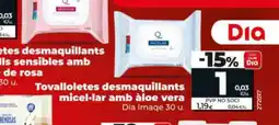 Maxi Dia DIA IMAQE Tovalloletes desmaquillants micel·lar amb àloe vera oferta