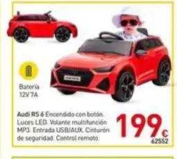Mi Bricolaje Audi RS 6 Encendido con botón. Luces LED. Volante multifunción MP3. Entrada USB/AUX. Cinturón de seguridad. Control remoto. oferta