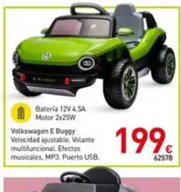 Mi Bricolaje Volkswagen E Buggy Velocidad ajustable. Volante multifuncional. Efectos musicales, MP3. Puerto USB. oferta