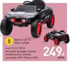 Mi Bricolaje Audi RS E-TRON Velocidad ajustable. Volante multifuncional. Efectos musicales, MP3. Puerto USB. oferta
