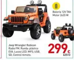 Mi Bricolaje Jeep Wrangler Rubicon Radio FM. Rueda: plástico EVA. Luces LED. MP3, USB, SD. Control remoto. oferta
