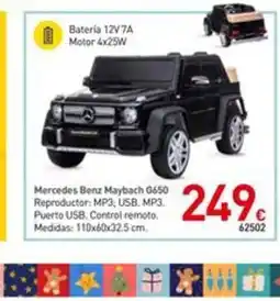 Mi Bricolaje Mercedes Benz Maybach G650 Reproductor: MP3; USB. MP3. Puerto USB. Control remoto oferta