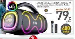 Mi Bricolaje USB/SD/AUX. Luces LED, TWS y REC, Radio FM. Incluye mando a distancia y micrófono oferta